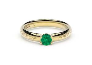 Elvish Inspired Engagement Over 500: Contemporary Slim Elvish Precious Gemstone Engagement Ring, Yellow Gold