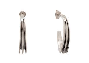 Sydney Fin: "Sydney Fin" Earrings, White Gold & Platinum