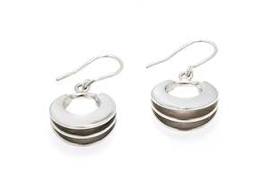 Sydney Fin: Crescent Style Sydney Fin Earrings, Sterling Silver