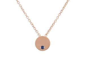 Round Love Stories Precious Gemstone Pendant, Red Gold