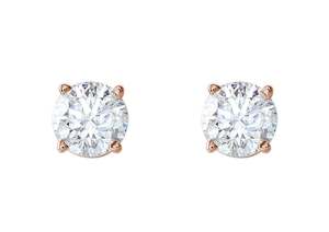 Four Prong Diamond Studs, Red Gold