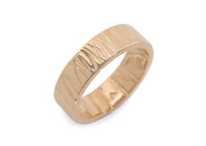 Textured Flat Band, Red Gold