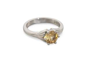 Custom Designs Bridal: Fluted Six-Prong Gemstone Ring, Platinum