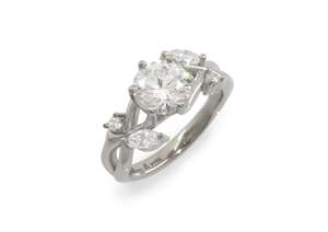 Custom Designs Bridal: 5 Stone Elvish Engagement Ring, Platinum