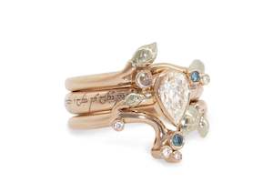 Custom Designs Bridal: Elvish Fairytale Wedding Set, Red & White Gold