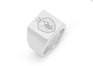 Custom Engraved Square Signet Ring, Sterling Silver