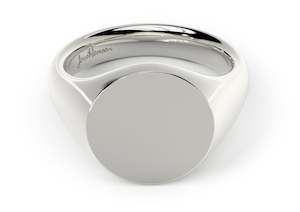 Round Signet Ring, Sterling Silver