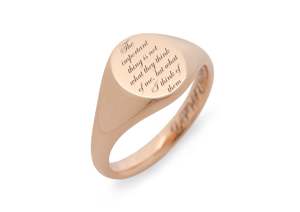 All Non Weta And Non Ole Lynggard: Custom Engraved Oval Signet Ring, Red Gold