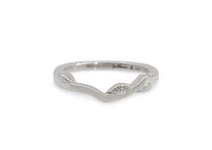 Delicate Woodland Wedding Band, White Gold & Platinum