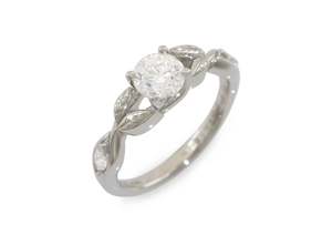 Custom Designs Bridal: Customised Diamond Elvish Vine Engagement Ring, Platinum