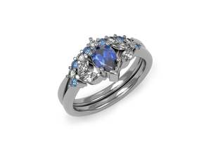 Custom Designs Bridal: Tanzanite and Diamond Love Set, Platinum