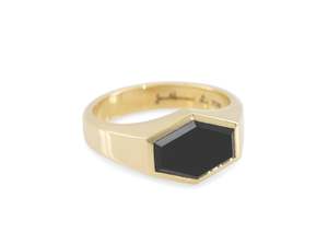 Custom Designs Bridal: Dwarven Onyx Signet Ring, Yellow Gold