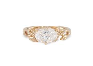 All Non Weta And Non Ole Lynggard: J3340 2-carat Oval Solitaire Vine Engagement Ring, Red Gold