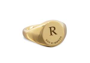 Fine Jewellery: Custom Initial Signet Ring, Yellow Gold