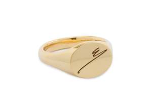 Fine Jewellery: JW675 Simple Oval Signet Ring, Yellow Gold