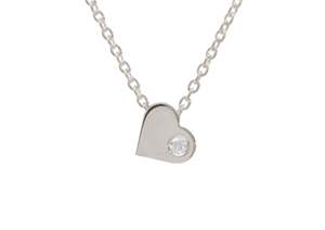 Gifts: Heart Love Stories Diamond Pendant, White Gold