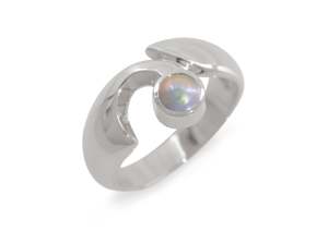 Pearl: JW159 Paua Pearl Ring, White Gold & Platinum