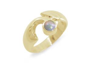 Pearl: JW159 Paua Pearl Ring, Yellow Gold