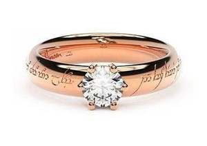Forge Your Unique Movie Ring: Classic Elvish Engagement Ring, ~.50ct 9ct Red Gold