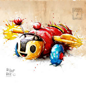 Kiwiana Art Nz: Buzzy Bee Canvas Print