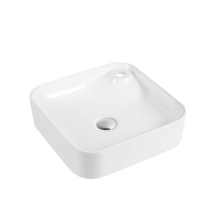 Products: Premium White Square Countertop Basin 430 430 120mm - Ceramic-T-15 - Jerry Kitchen & Bath