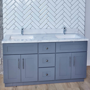 Products: Dark Grey Freestanding Vanity 1500mm - Solid Wood - Jerry Kitchen & Bath