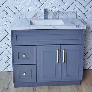 Products: Dark Grey Freestanding Vanity 900mm - Solid Wood - Jerry Kitchen & Bath