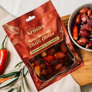 Spicy: Kiwi Artisan Spicy Sichuan Chilli Olives - 150g