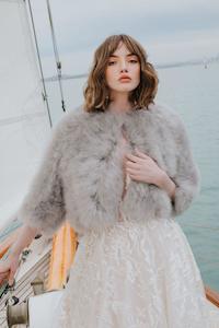 Jackets Capes: Plume 3/4 Sleeve Jacket - Blush