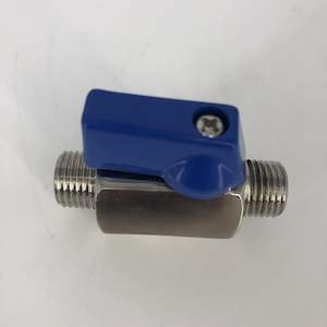 Mini Ball Valve With Blue Handle M/M