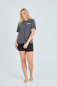 Jetpilot Ladies Loose Fit Tee - Charcoal
