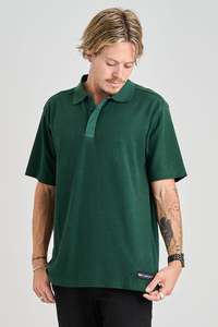 Jetpilot Mens Tees: Jetpilot Felix Polo - Forest Green