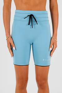 Jetpilot Womens All: Jetpilot Corp 7" High Waisted Neoprene Short - Blue