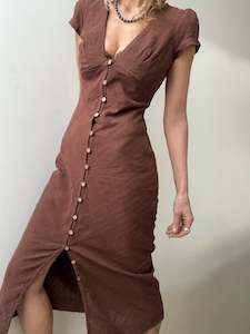 Free People New In Town Midi Dress Chocolate