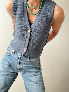 Free People Ava Vest Vintage Indigo