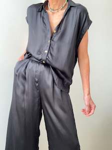 Shirts: Lola Casademunt Satin Shirt Black