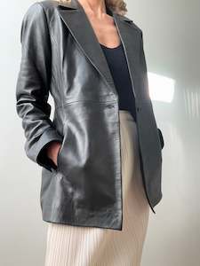 Leather Jackets: Reformation Veda Bowery Slim Leather Blazer