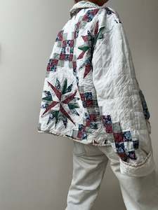 Upcycled Quilt Jacket Flower Collar