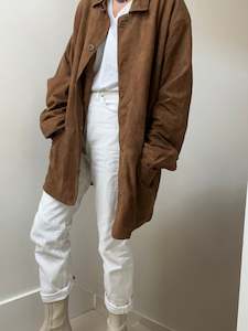 Chocolate Brown Oversized Suede Jacket