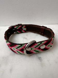 Huichol Fully Embroidered Dog Collar M3
