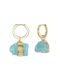 Tiger Frame - Mini Rough Gem Earrings Apatite Gold