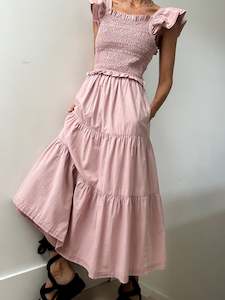 Sea Ny: Sea NY Shirred Bodice Dress Blush