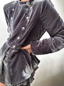Free People: Free People Velvet Circus Jacket Noir