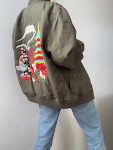 Army: Army Green Bomber Kimono