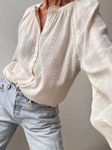Ibiza Shirt With Crochet Cream