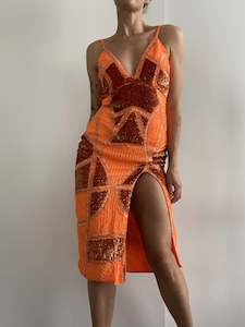 Sale: Orange Sequin Dress