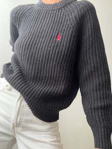 Ralph Lauren Wool Blend Crew Neck Knit Black