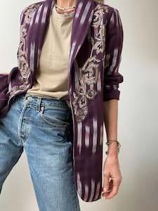 Sale: Beaded Topkapi Ikat Blazer Purple