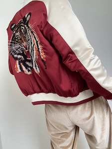 One Off Pieces: Satin Tiger Bomber Jacket
