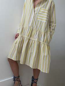 Frances Shirt Line Dress Striped Lemon